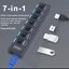 USB 3.0 Hub 7 Port Distributor with Independent Led on/Off Switch For Computer