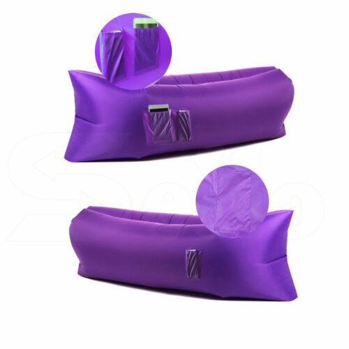 Inflatable Swimming Pool Air Sofa Lounge Sleeping Bag Bed Beach Couch Black