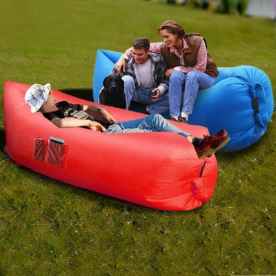 Inflatable Swimming Pool Air Sofa Lounge Sleeping Bag Bed Beach Couch Black