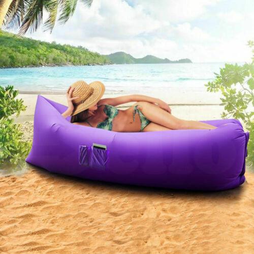 Inflatable Swimming Pool Air Sofa Lounge Sleeping Bag Bed Beach Couch Black