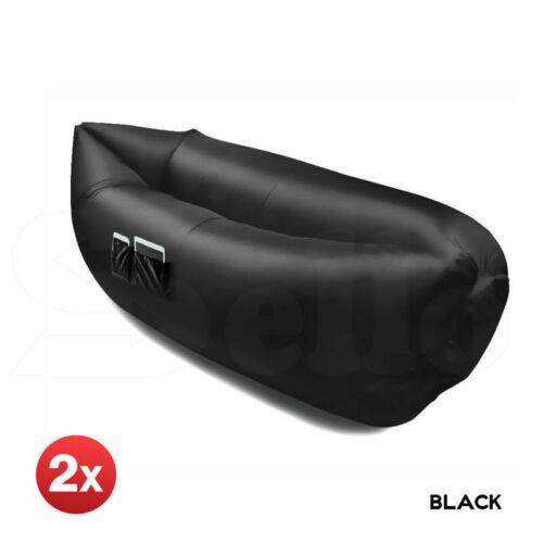 Inflatable Swimming Pool Air Sofa Lounge Sleeping Bag Bed Beach Couch Black