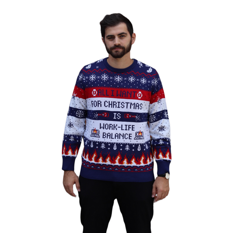 Work-life Balance Ugly Christmas Sweater