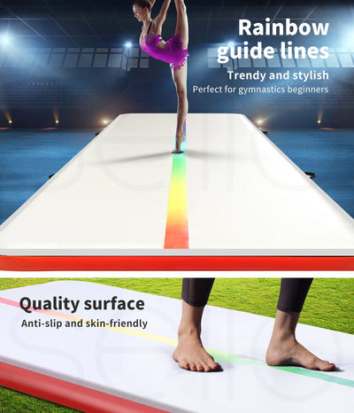 4x1M Inflatable Air Track Mat Tumbling Pump Floor Home Gymnastics Gym in Red